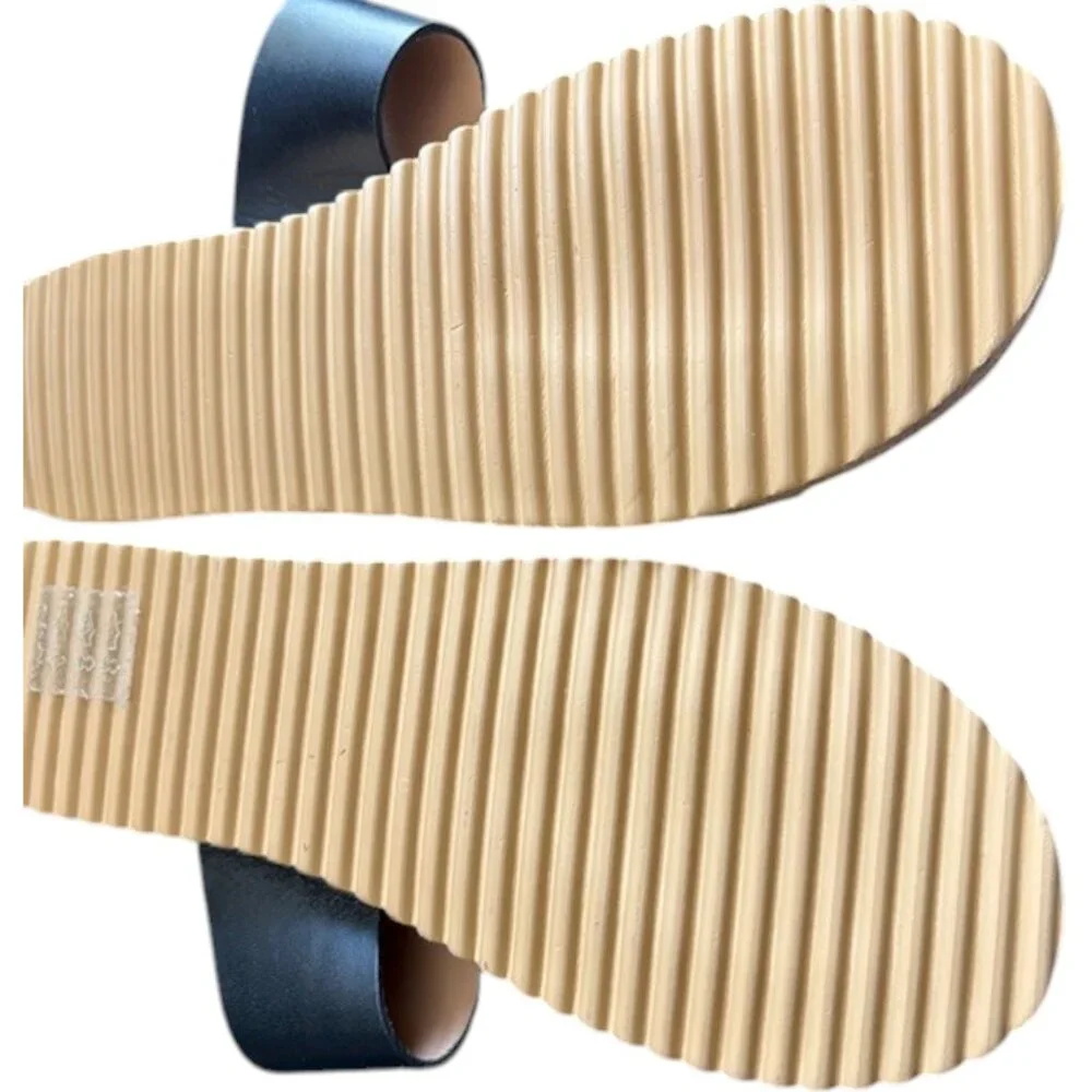 Aquatalia Mae Espadrille Platform Sandals - Black and Natural - 8M